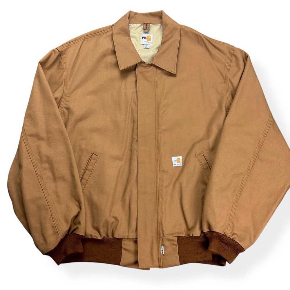 NEW Carhartt FR Bomber Jacket FRJ020 BRN Men's Size 2XL‎ Duck Brown Workwear VTG